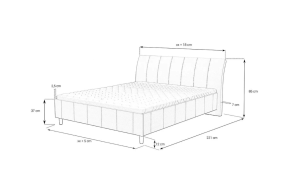 Gepolstertes Bett - ART80263